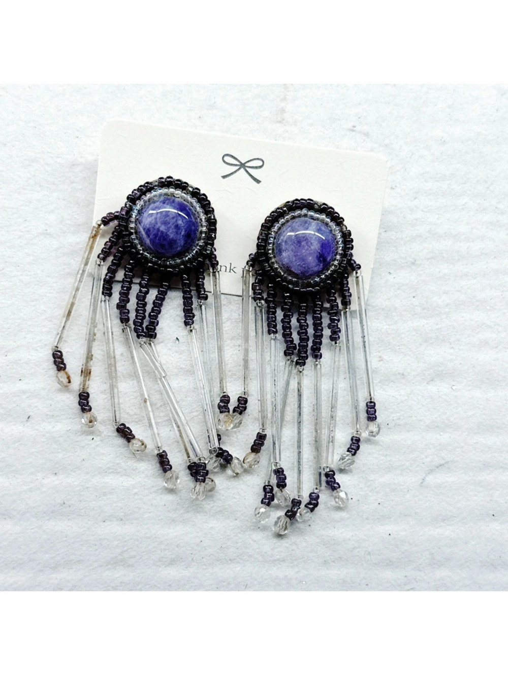 7373gc. Handmade Purple Earrings